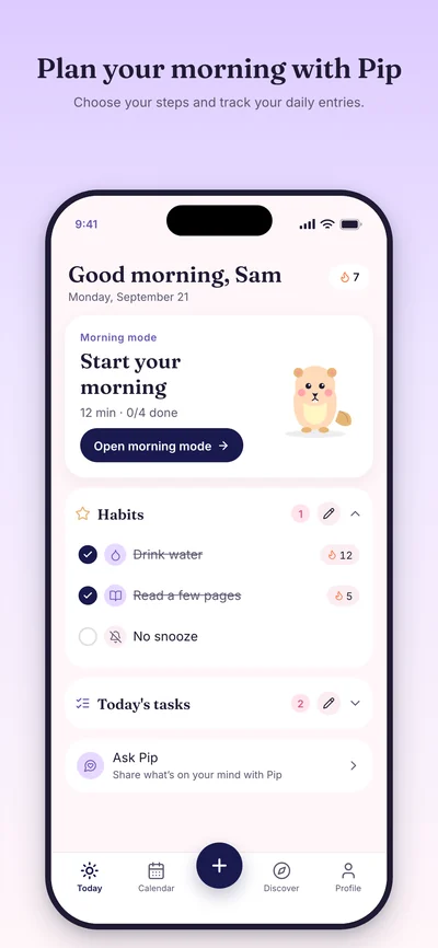 Today marketing preview with example entries